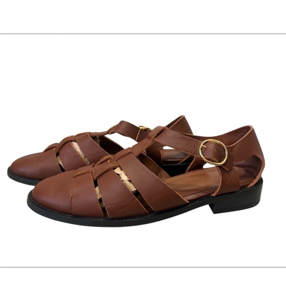 M.Moustache Ines Sandals in Brown Leather - Picture 4 of 10